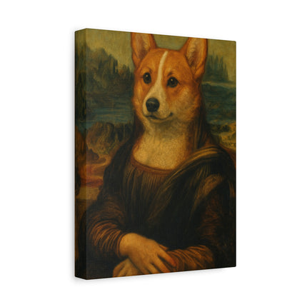 Corgi Mona Lisa, Canvas Art Piece