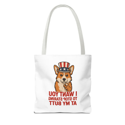 Patriotic Corgi Tote Bag - Humorous Dog Lover's Reusable Shopping Bag for Everyday Use, Gift for Pet Owners, 4th of July, Funny Quote [...]