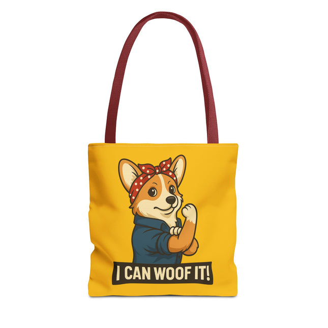 Corgi Tote Bag - "I Can Woof It!" | Pet Lover Gift, Cute Dog Accessory, Stylish Shopping Bag, Unique Farmer's Market Tote, Funny Quote Bag