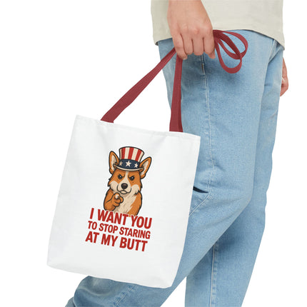 Patriotic Corgi Tote Bag - Humorous Dog Lover's Reusable Shopping Bag for Everyday Use, Gift for Pet Owners, 4th of July, Funny Quote [...]