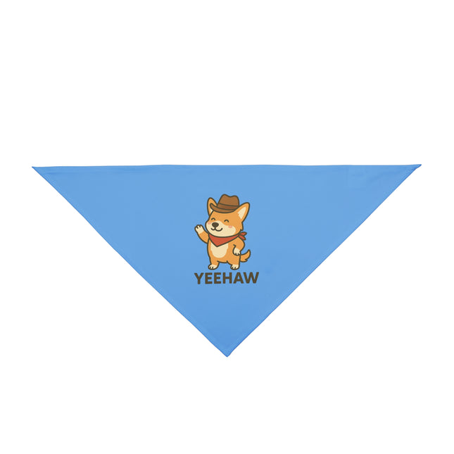 Yeehaw! Cowboy Corgi Pet Bandana, Blue
