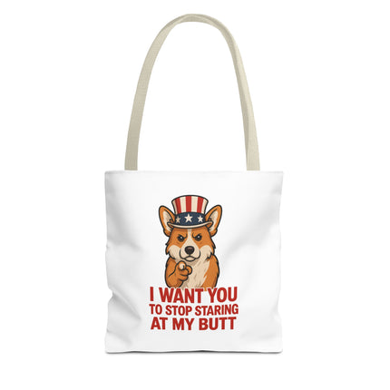 Patriotic Corgi Tote Bag - Humorous Dog Lover's Reusable Shopping Bag for Everyday Use, Gift for Pet Owners, 4th of July, Funny Quote [...]
