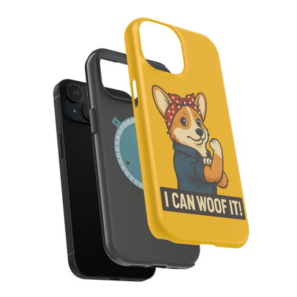 I Can Woof It! Rosie the Corgi Riveter, Phone Case