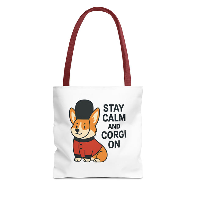 Corgi Tote Bag - Stay Calm and Corgi On, Dog Lover Gift, Pet Accessories, Cute Tote, Animal Lover Bag