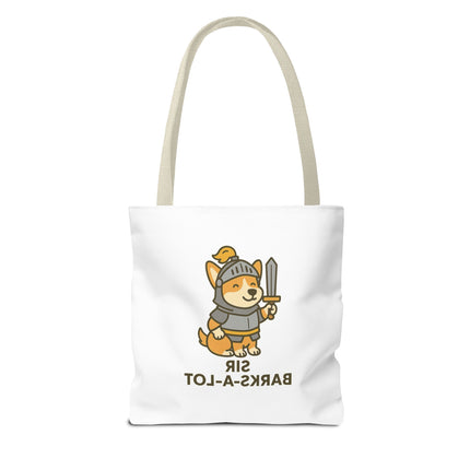 Sir Barks-A-Lot, Cute Corgi Knight Tote Bag