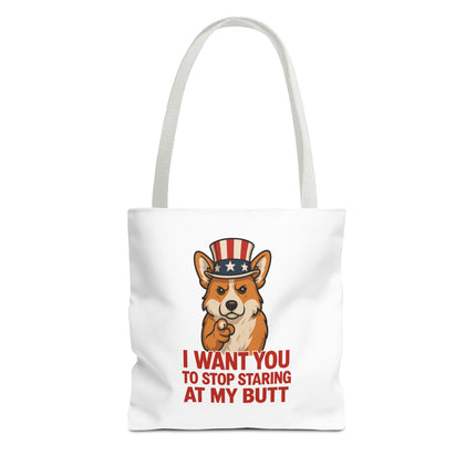 Patriotic Corgi Tote Bag - Humorous Dog Lover's Reusable Shopping Bag for Everyday Use, Gift for Pet Owners, 4th of July, Funny Quote [...]