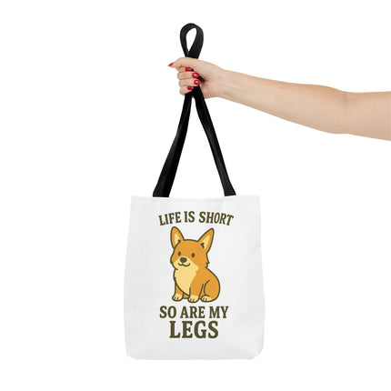 Corgi Tote Bag – Life is Short So Are My Legs, Funny Dog Lover Gift, Reusable Shopping Bag, Cute Pet Accessory, Eco-friendly Tote