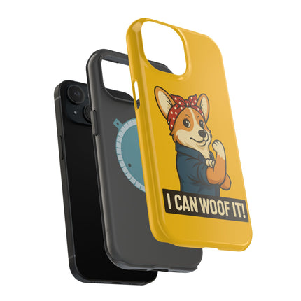 I Can Woof It! Rosie the Corgi Riveter, Phone Case