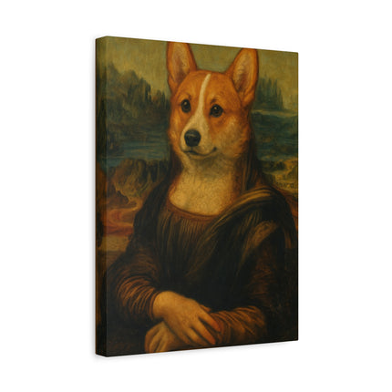 Corgi Mona Lisa, Canvas Art Piece
