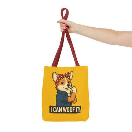 Corgi Tote Bag - "I Can Woof It!" | Pet Lover Gift, Cute Dog Accessory, Stylish Shopping Bag, Unique Farmer's Market Tote, Funny Quote Bag