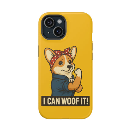I Can Woof It! Rosie the Corgi Riveter, Phone Case