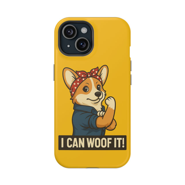 I Can Woof It! Rosie the Corgi Riveter, Phone Case