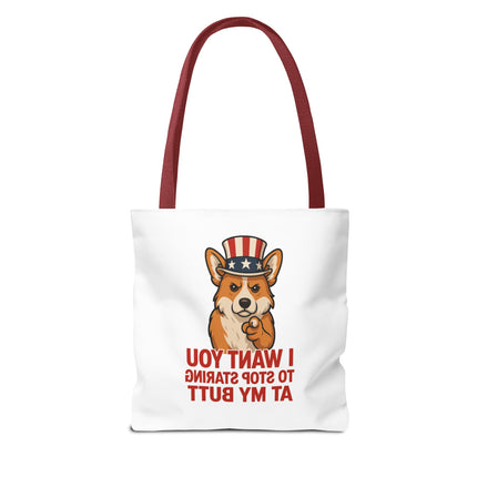 Patriotic Corgi Tote Bag - Humorous Dog Lover's Reusable Shopping Bag for Everyday Use, Gift for Pet Owners, 4th of July, Funny Quote [...]