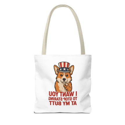 Patriotic Corgi Tote Bag - Humorous Dog Lover's Reusable Shopping Bag for Everyday Use, Gift for Pet Owners, 4th of July, Funny Quote [...]