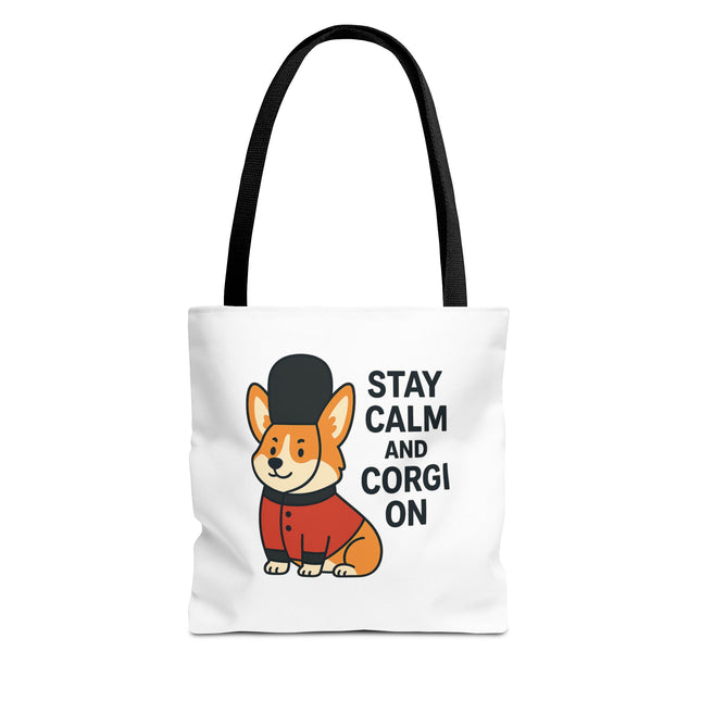 Corgi Tote Bag - Stay Calm and Corgi On, Dog Lover Gift, Pet Accessories, Cute Tote, Animal Lover Bag