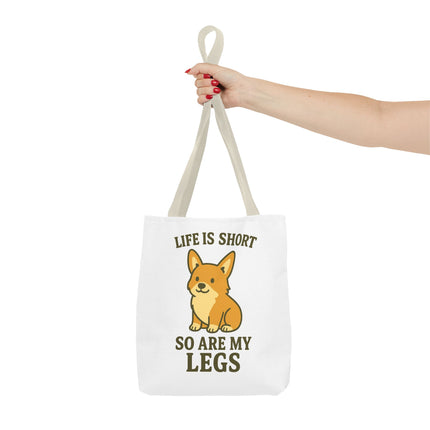 Corgi Tote Bag – Life is Short So Are My Legs, Funny Dog Lover Gift, Reusable Shopping Bag, Cute Pet Accessory, Eco-friendly Tote