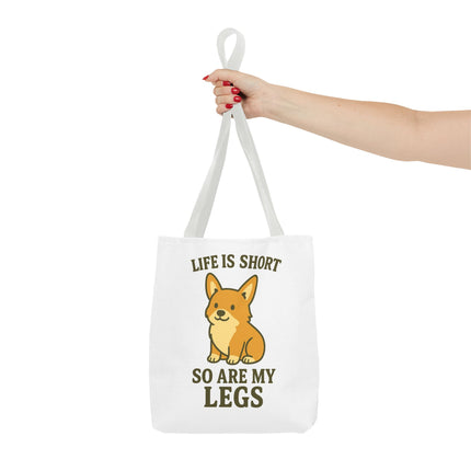 Corgi Tote Bag – Life is Short So Are My Legs, Funny Dog Lover Gift, Reusable Shopping Bag, Cute Pet Accessory, Eco-friendly Tote