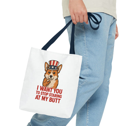 Patriotic Corgi Tote Bag - Humorous Dog Lover's Reusable Shopping Bag for Everyday Use, Gift for Pet Owners, 4th of July, Funny Quote [...]