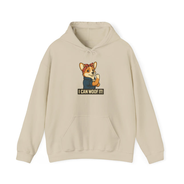 I Can Woof It! Rosie the Corgi Riveter, Cute Corgi Hoodie