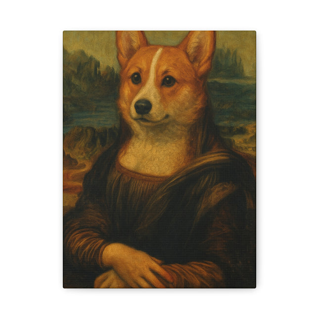 Corgi Mona Lisa, Canvas Art Piece