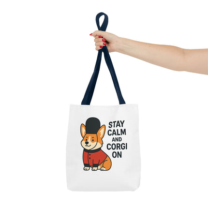 Corgi Tote Bag - Stay Calm and Corgi On, Dog Lover Gift, Pet Accessories, Cute Tote, Animal Lover Bag