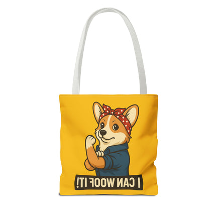 Corgi Tote Bag - "I Can Woof It!" | Pet Lover Gift, Cute Dog Accessory, Stylish Shopping Bag, Unique Farmer's Market Tote, Funny Quote Bag