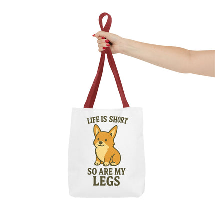 Corgi Tote Bag – Life is Short So Are My Legs, Funny Dog Lover Gift, Reusable Shopping Bag, Cute Pet Accessory, Eco-friendly Tote