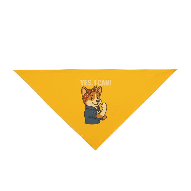 Rosie the Corgi Riveter, Cute Pet Bandana, Yellow