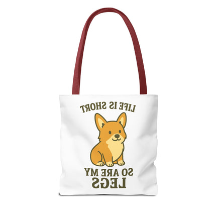 Corgi Tote Bag – Life is Short So Are My Legs, Funny Dog Lover Gift, Reusable Shopping Bag, Cute Pet Accessory, Eco-friendly Tote