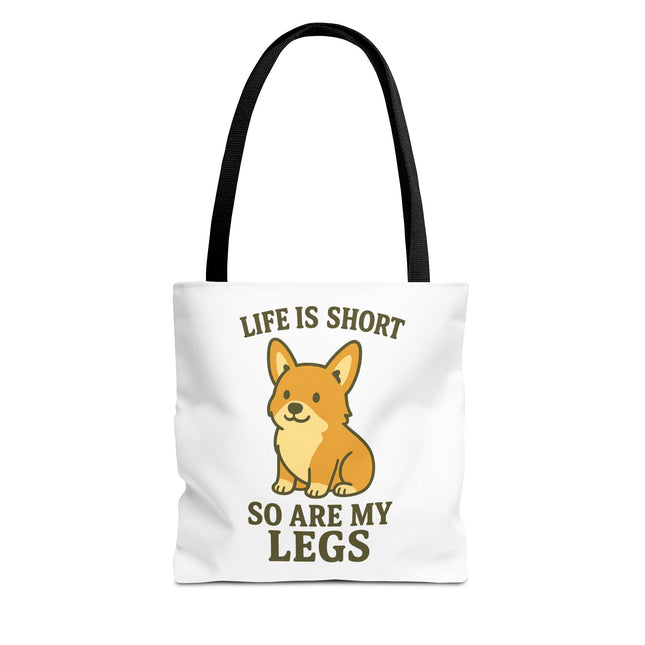 Corgi Tote Bag – Life is Short So Are My Legs, Funny Dog Lover Gift, Reusable Shopping Bag, Cute Pet Accessory, Eco-friendly Tote