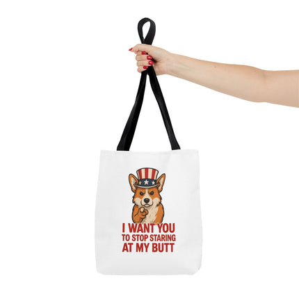 Patriotic Corgi Tote Bag - Humorous Dog Lover's Reusable Shopping Bag for Everyday Use, Gift for Pet Owners, 4th of July, Funny Quote [...]