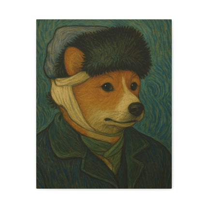 Vincent the Corgi, Van Gogh Canvas Artwork