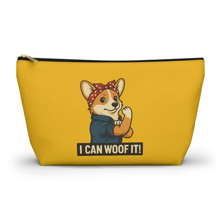 I Can Woof It! Rosie the Corgi Riveter, Accessory Pouch, Makeup Bag, Storage