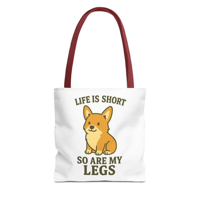 Corgi Tote Bag – Life is Short So Are My Legs, Funny Dog Lover Gift, Reusable Shopping Bag, Cute Pet Accessory, Eco-friendly Tote