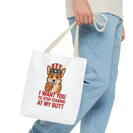 Patriotic Corgi Tote Bag - Humorous Dog Lover's Reusable Shopping Bag for Everyday Use, Gift for Pet Owners, 4th of July, Funny Quote [...]