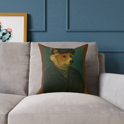 Vincent the Corgi, Van Gogh Throw Pillow