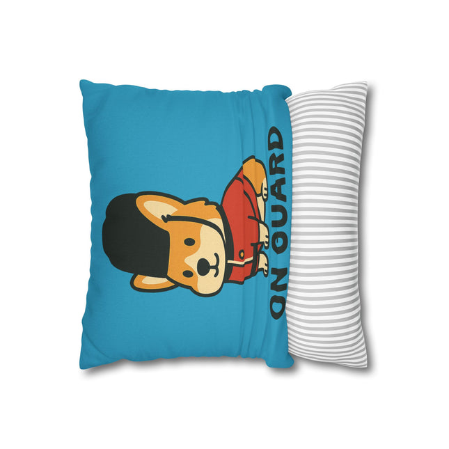 On Guard, British Corgi Guard Pillowcase