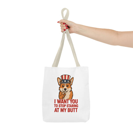 Patriotic Corgi Tote Bag - Humorous Dog Lover's Reusable Shopping Bag for Everyday Use, Gift for Pet Owners, 4th of July, Funny Quote [...]