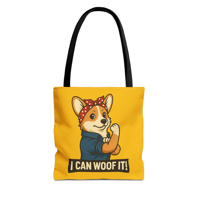 Corgi Tote Bag - "I Can Woof It!" | Pet Lover Gift, Cute Dog Accessory, Stylish Shopping Bag, Unique Farmer's Market Tote, Funny Quote Bag