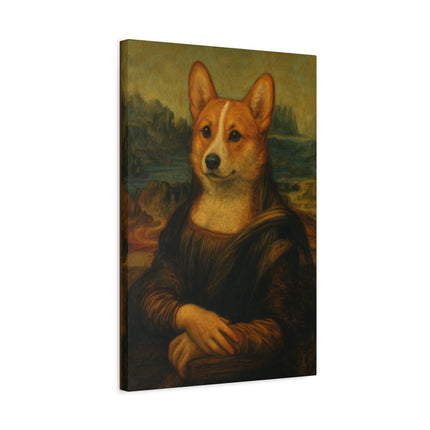 Corgi Mona Lisa, Canvas Art Piece