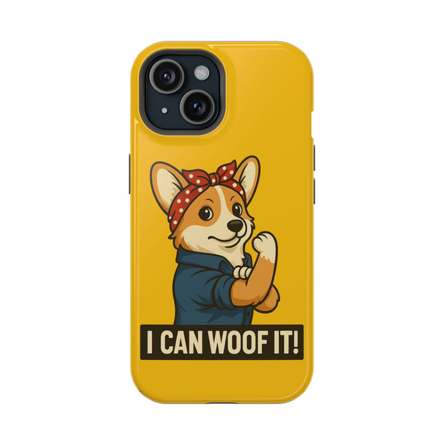 I Can Woof It! Rosie the Corgi Riveter, Phone Case