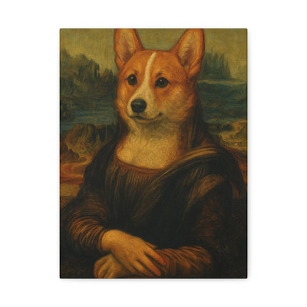 Corgi Mona Lisa, Canvas Art Piece
