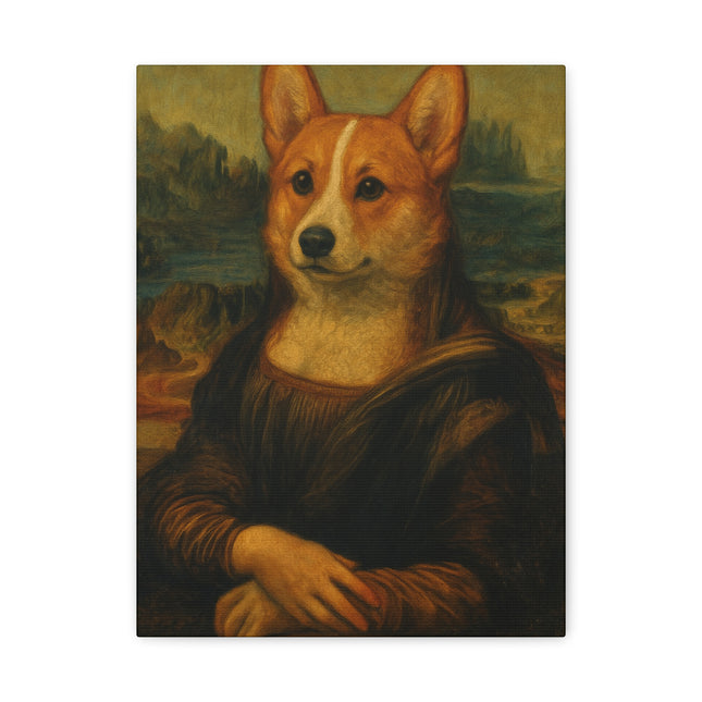 Corgi Mona Lisa, Canvas Art Piece