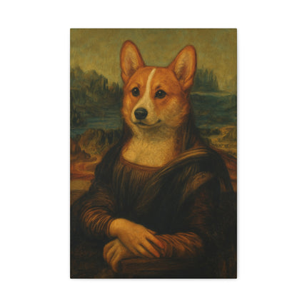 Corgi Mona Lisa, Canvas Art Piece