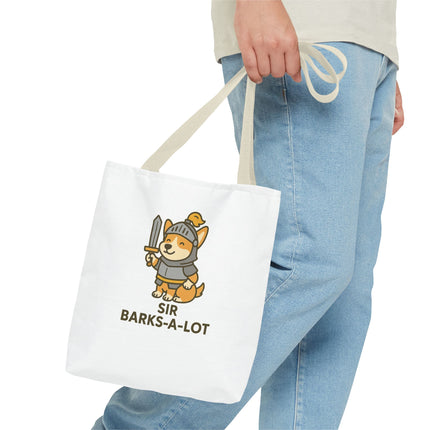 Sir Barks-A-Lot, Cute Corgi Knight Tote Bag